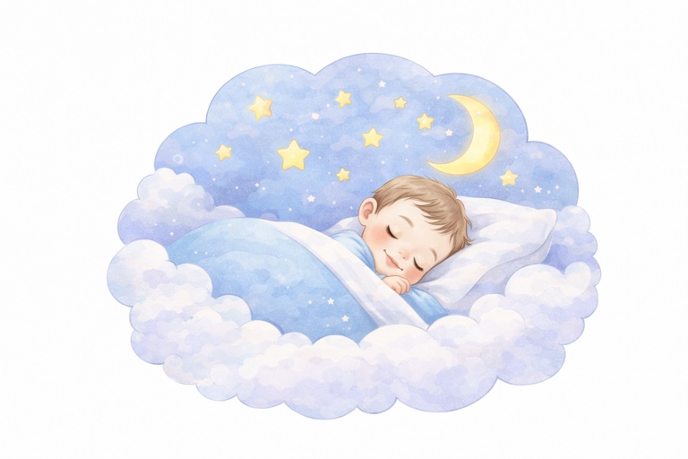 Sleeping baby illustration